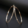 Hoop Earrings With Rhinestone Big Circle Earrings Simple Earrings Big Circle Gold Color Loop Earrings For Women - Image 8