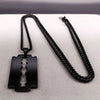 Gothic Blade Razor Pendant Necklaces Men Black Color Stainless Steel Chain Necklace Aesthetic Jewelry N423S01 - Image 5