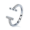 Silver Adjustable Zircon Open Rings for Women Silver Pearl Ring Mounting Gift Jewelry - Image 8