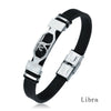 Trends 12 Constellation Stainless Steel Cuff Bracelet Men Women Zodiac Sign Black Leather Wrap Bracelet Jewelry - Image 14