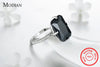 Modian High Quality Solid 925 Sterling Silver Ring For Women Black Crystal Luxury Party Jewelry Finger Silver Rings Anel