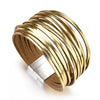 Simple Gold Silver Color Leather Bracelets For Women Boho Multilayer Strips Wide Wrap Bracelet Jewelry - Image 12
