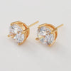 Jewelry Single Round Clear CZ Stud Earrings for Women Gold Plated Cubic Zircon - Image 12
