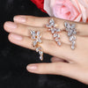 Marquise Cut Cluster Flower Zirconia Crystal Dangle Drop Earrings Shiny Leaf Bridal Wedding Jewelry for Women - Image 6