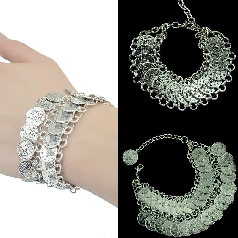 Gypsy Antalya Color Coin Anklet Afghan Turkish Tribal Summer Beach Flower Chic Bracelet Ankle Bangles Chain Jewelry For Women - Image 1