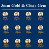 12-Pair Stainless Steel Piercing Stud Set with 3 mm or 4 mm Stone Options - Image 14