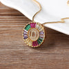 Rainbow Micro Pave CZ Cubic Zirconia A-Z Initials Letter Pendant Necklaces For Women Family Jewelry Gift - Image 3