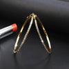 Hoop Earrings With Rhinestone Big Circle Earrings Simple Earrings Big Circle Gold Color Loop Earrings For Women - Image 4