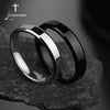 4mm Simple Smooth Women Rings Black Stainless Steel Men Rings Birthday Gifts - Image 1