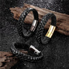 Stainless Steel Chain Leather Bracelet Men Vintage Simple Male Braid Jewelry for women - Image 4