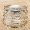 10pcs Etched Dimpled Circle Silver Color Bangles Bracelets Women Men Lovers Jewelry Gifts - Image 7