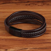 Xqni Men Jewelry Black Color Leather Bracelet Multi-layer Design Charm Cuff Bangle For Handsome Boy Gift - Image 3