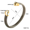Heart Bracelets Grey Mesh Silver Gold Color Lover's Stainless Steel Open Cuff Bracelet for Women Cuff Bracelets Jewelry - Image 4