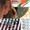2Pcs Spring Clip Fake Earring For Mens/Womens Stainless Steel Small Ear Circle On Nose Ring Hoop Lip Ring Jewelry - Image 6