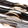 Multilayer Leather Bracelet for Men Metal Bar Charm Black Braided Wide Wrap Man Bracelets Bangles Boho Punk Jewelry - Image 5
