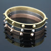 Love Punk Bracelet Retro Double Arrow Tapered Stainless Steel Color Gold Rivets Nail Cuff Bangle Jewelry - Image 2