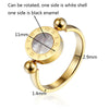 Classic Design Can Be Rotated Enamel And Shell Roman Numeral Beautiful Woman Ring Stainless Steel Ring Jewelry For Women - Image 6