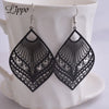 2 Pairs Summer Style Fan Earring Black White Yellow Purple Copper Filigree Big Dangle Earrings for Woman - Image 1