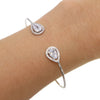 tear drop cubic zirconia cuff bangle bracelet elegance women gift simple wire adjust Romance open bangles - Image 4