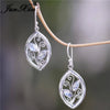 Junxin Antique Style Geometry Moonstone Drop Earrings For Women Boho Round Red Blue Opal Earrings Female Zircon Wedding Jewelry - Image 16