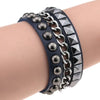 Multilayers Rock Spikes Rivet Chains Gothic Punk Wide Cuff Leather Bracelet Bangle Men Bracelets Jewelry pulseiras - Image 16