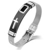 Classic Cool Cross Bracelet Men Jewelry Stainless Steel Mesh Length Adjustable Cold Color Mens Jewellery Bracelet - Image 4
