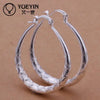 Elliptical Fish Ripple Hoop Earring For Women Small Circular Silver Plated Earring Supplies Earrings - Image 2