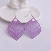 2 Pairs Summer Style Fan Earring Black White Yellow Purple Copper Filigree Big Dangle Earrings for Woman - Image 10