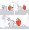 Modian Real 925 Sterling Silver Enamel Rabbit Carrot Lovely Stud Earrings Cute Earrings For Women Original Jewelry