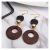 Natural Wood Clip on Earrings for No Pierced Hole Ear for Women Statement Geometric Earring Korean Girls Jewelry Gift - Image 7