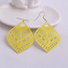 2 Pairs Summer Style Fan Earring Black White Yellow Purple Copper Filigree Big Dangle Earrings for Woman - Image 5