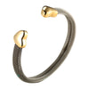 Heart Bracelets Grey Mesh Silver Gold Color Lover's Stainless Steel Open Cuff Bracelet for Women Cuff Bracelets Jewelry - Image 2