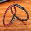 Xqni Men Leather Bracelet Simple Black Stainless Steel Button Neutral Accessories Hand-woven Jewelry Gifts - Image 6