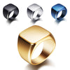 Wide Square Signet Ring for Men in Stainless Steel - Image 1