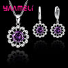 Wedding Jewelry Set Women Silver Color Crystal Pendant Necklace Hoop Earring Big - Image 11