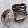 Metal Bar Charm Leather Bracelets For Women Men Boho Braided Rope Wide Multilayer Wrap Bracelet Female Jewelry - Image 5