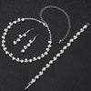 Simulated Pearl Crystal Bridal Jewelry Sets Simple Women Choker Necklace Earrings Bracelet Wedding Jewelry Sets - Image 3