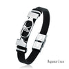Trends 12 Constellation Stainless Steel Cuff Bracelet Men Women Zodiac Sign Black Leather Wrap Bracelet Jewelry - Image 15