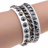 Multilayers Rock Spikes Rivet Chains Gothic Punk Wide Cuff Leather Bracelet Bangle Men Bracelets Jewelry pulseiras - Image 4