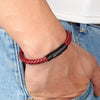 Xqni Men Leather Bracelet Simple Black Stainless Steel Button Neutral Accessories Hand-woven Jewelry Gifts - Image 3