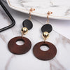 Natural Wood Clip on Earrings for No Pierced Hole Ear for Women Statement Geometric Earring Korean Girls Jewelry Gift - Image 3