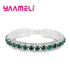 Stamp Silver Color Bracelets Full Zircon Austrian Crystal Women Link Chain Jewelry Bangles 14 Colors - Image 9