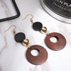 Natural Wood Clip on Earrings for No Pierced Hole Ear for Women Statement Geometric Earring Korean Girls Jewelry Gift - Image 5