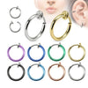 2Pcs Spring Clip Fake Earring For Mens/Womens Stainless Steel Small Ear Circle On Nose Ring Hoop Lip Ring Jewelry - Image 1