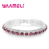 Stamp Silver Color Bracelets Full Zircon Austrian Crystal Women Link Chain Jewelry Bangles 14 Colors - Image 18