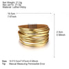 Simple Gold Silver Color Leather Bracelets For Women Boho Multilayer Strips Wide Wrap Bracelet Jewelry - Image 6
