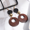 Natural Wood Clip on Earrings for No Pierced Hole Ear for Women Statement Geometric Earring Korean Girls Jewelry Gift - Image 2
