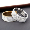 Five Row Crystal Band Ring in Stainless Steel - Image 1