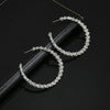 Hoop Earrings With Rhinestone Big Circle Earrings Simple Earrings Big Circle Gold Color Loop Earrings For Women - Image 9