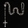 6MM imitation gold iron bead rosary necklace, rosary necklace, beautiful cross pendant rose necklace - Image 3